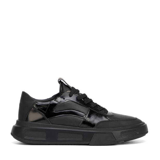 Siyah Hakiki Deri Erkek Sneaker - E25S1AY57391-A23 - 1