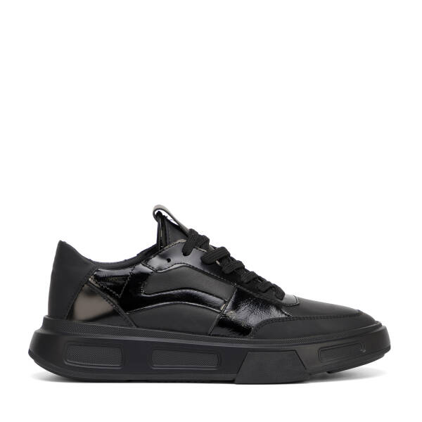 Siyah Hakiki Deri Erkek Sneaker - E25S1AY57391-A23 - 1