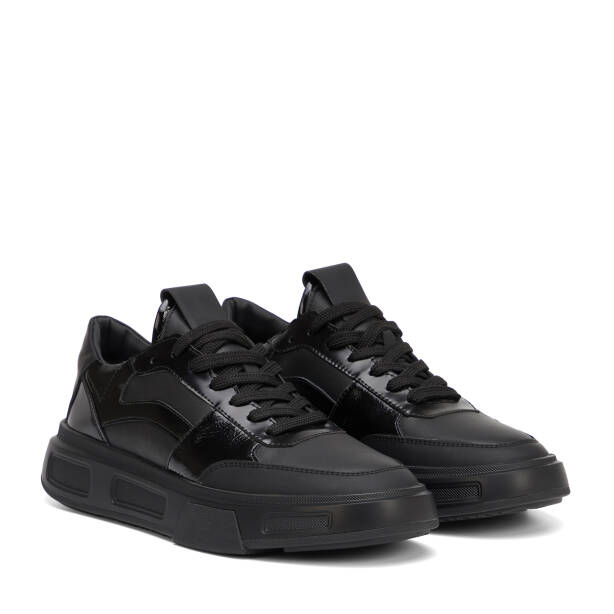 Siyah Hakiki Deri Erkek Sneaker - E25S1AY57391-A23 - 2
