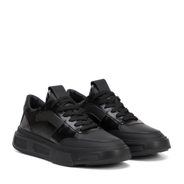 Siyah Hakiki Deri Erkek Sneaker - E25S1AY57391-A23 - 2