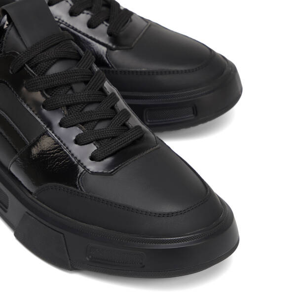 Siyah Hakiki Deri Erkek Sneaker - E25S1AY57391-A23 - 3