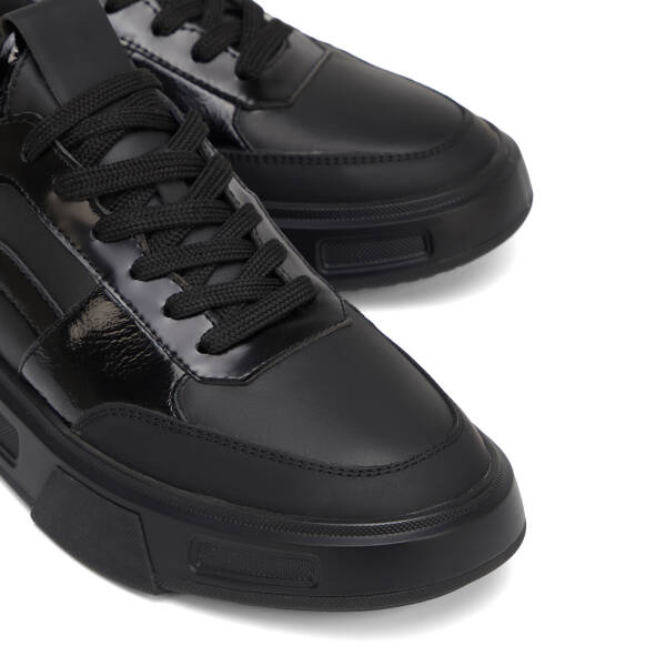 Siyah Hakiki Deri Erkek Sneaker - E25S1AY57391-A23 - 3