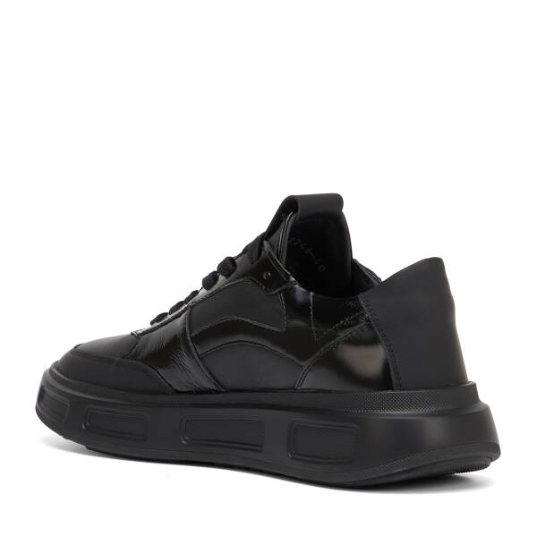Siyah Hakiki Deri Erkek Sneaker - E25S1AY57391-A23 - 4