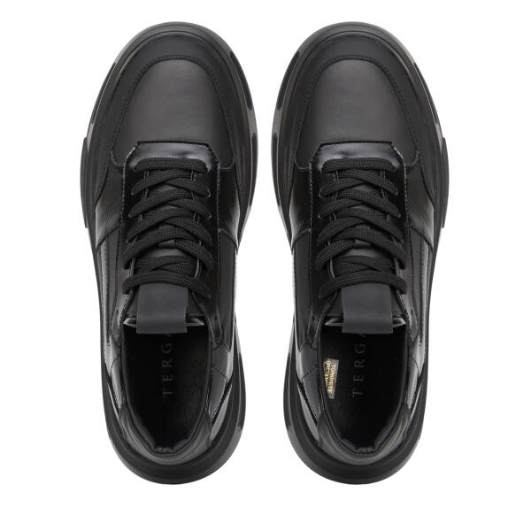 Siyah Hakiki Deri Erkek Sneaker - E25S1AY57391-A23 - 5