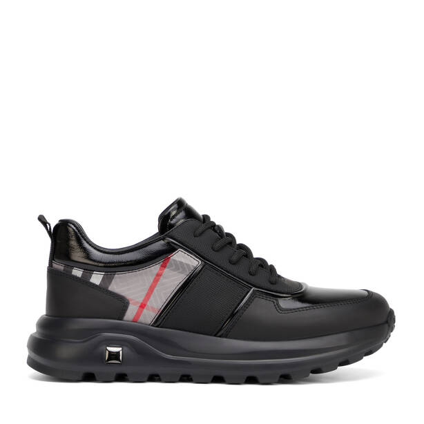 Siyah Hakiki Deri Erkek Sneaker - E25S1AY57395-A23 - 1