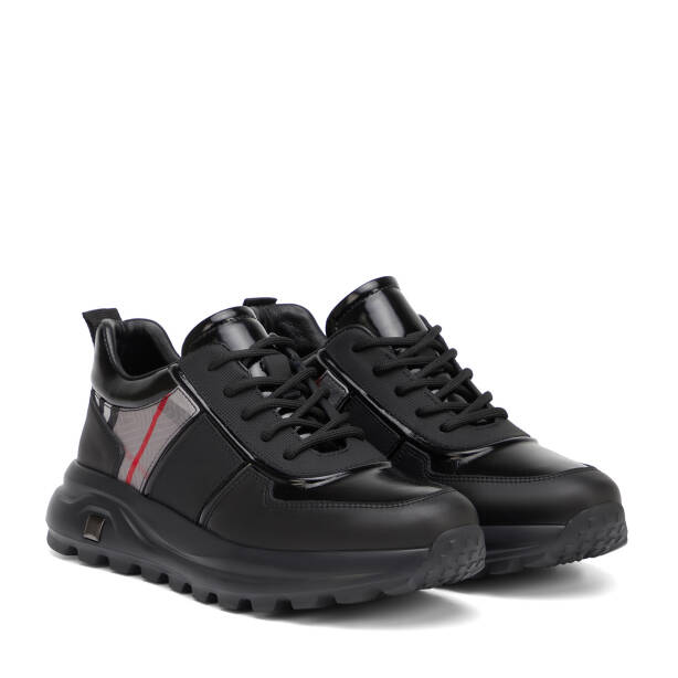 Siyah Hakiki Deri Erkek Sneaker - E25S1AY57395-A23 - 2