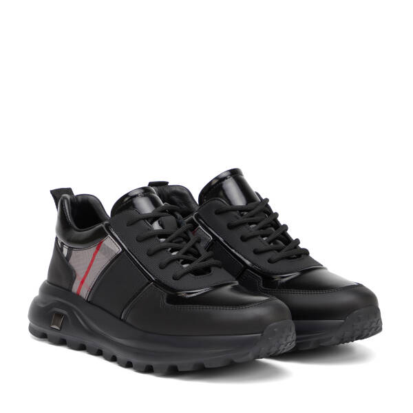 Siyah Hakiki Deri Erkek Sneaker - E25S1AY57395-A23 - 2
