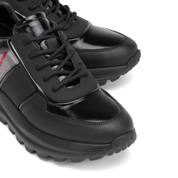 Siyah Hakiki Deri Erkek Sneaker - E25S1AY57395-A23 - 3