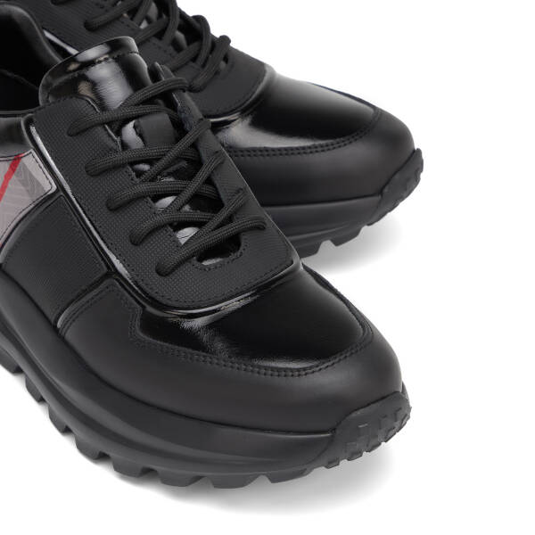 Siyah Hakiki Deri Erkek Sneaker - E25S1AY57395-A23 - 3