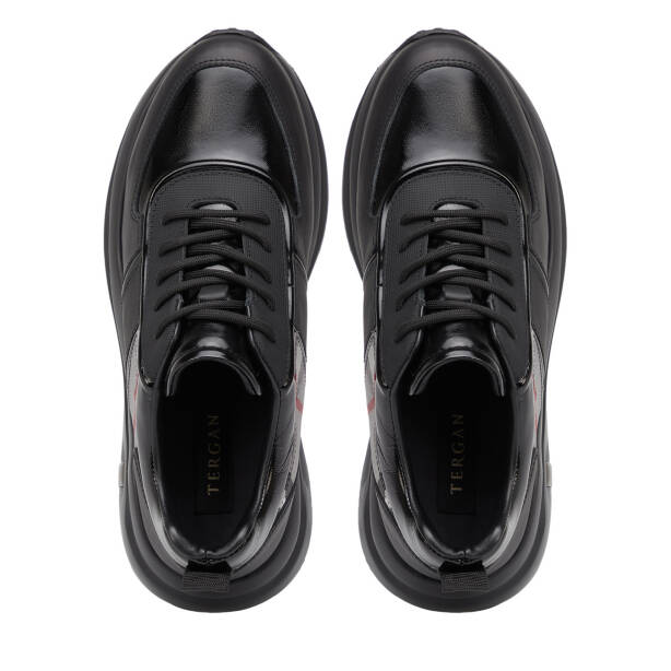 Siyah Hakiki Deri Erkek Sneaker - E25S1AY57395-A23 - 5