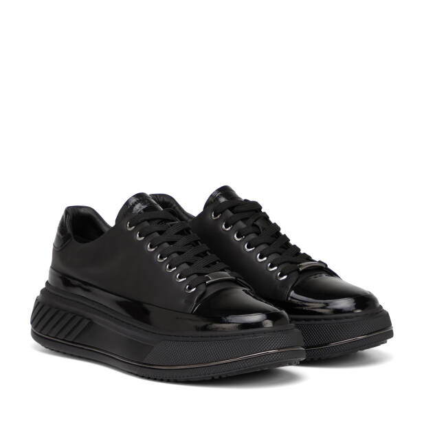 Siyah Hakiki Deri Erkek Sneaker - E25S1AY57396-A23 - 2
