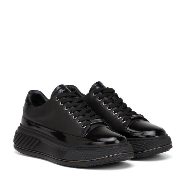 Siyah Hakiki Deri Erkek Sneaker - E25S1AY57396-A23 - 2