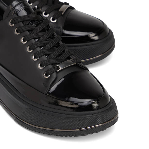 Siyah Hakiki Deri Erkek Sneaker - E25S1AY57396-A23 - 3