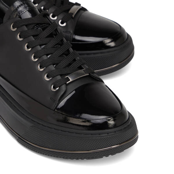Siyah Hakiki Deri Erkek Sneaker - E25S1AY57396-A23 - 3