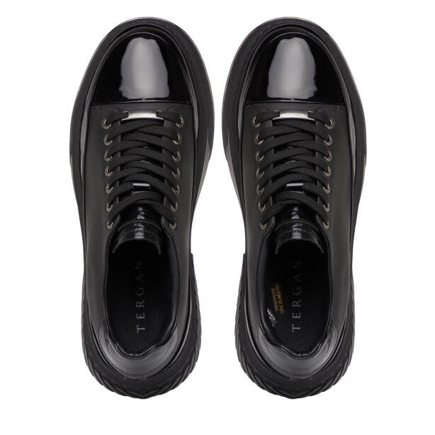 Siyah Hakiki Deri Erkek Sneaker - E25S1AY57396-A23 - 5