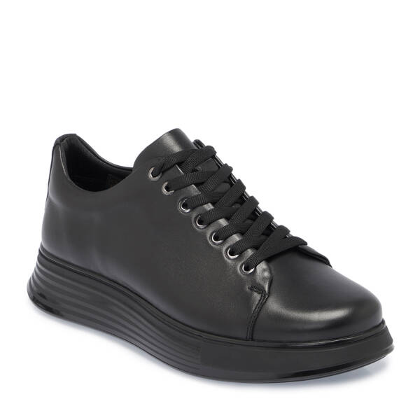 Siyah Hakiki Deri Erkek Sneaker - E26I1AY57583-A23 - 1