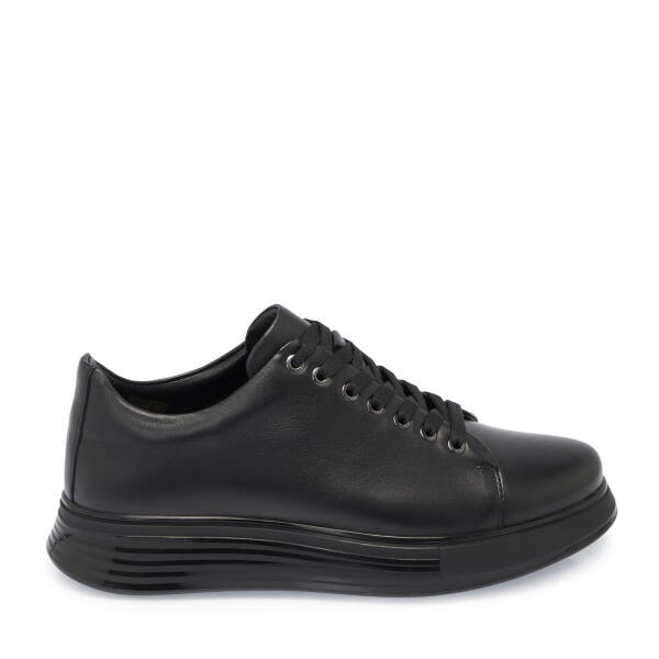 Siyah Hakiki Deri Erkek Sneaker - E26I1AY57583-A23 - 3