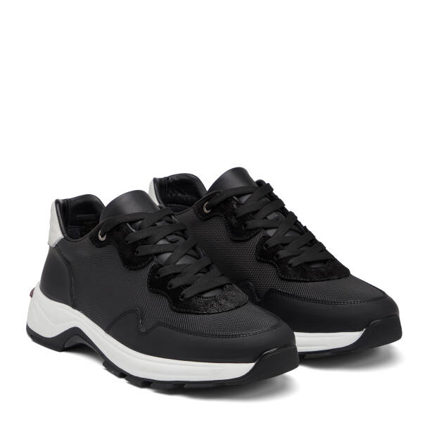 Siyah Hakiki Deri Erkek Sneaker - E26I1AY57584-J0U - 2