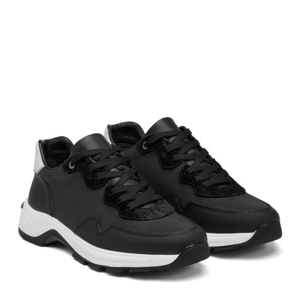 Siyah Hakiki Deri Erkek Sneaker - E26I1AY57584-J0U - 2