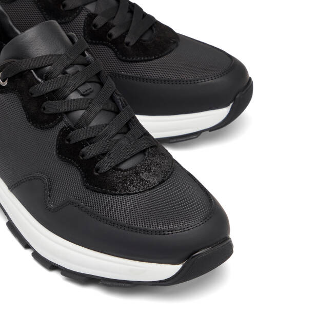 Siyah Hakiki Deri Erkek Sneaker - E26I1AY57584-J0U - 3