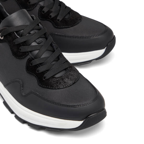 Siyah Hakiki Deri Erkek Sneaker - E26I1AY57584-J0U - 3