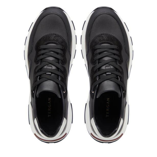 Siyah Hakiki Deri Erkek Sneaker - E26I1AY57584-J0U - 5