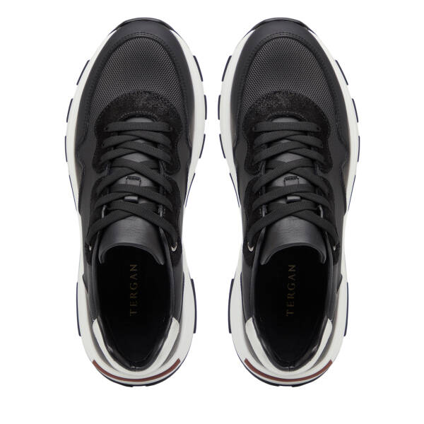 Siyah Hakiki Deri Erkek Sneaker - E26I1AY57584-J0U - 5