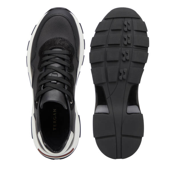 Siyah Hakiki Deri Erkek Sneaker - E26I1AY57584-J0U - 6