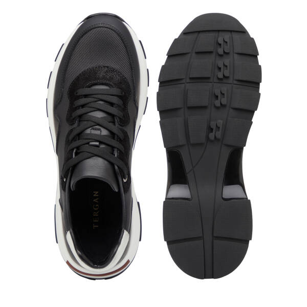 Siyah Hakiki Deri Erkek Sneaker - E26I1AY57584-J0U - 6