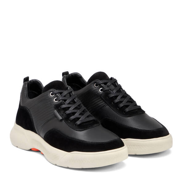 Siyah Hakiki Deri Erkek Sneaker - E26I1AY57585-W19 - 2