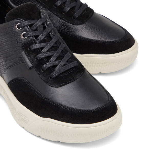 Siyah Hakiki Deri Erkek Sneaker - E26I1AY57585-W19 - 3