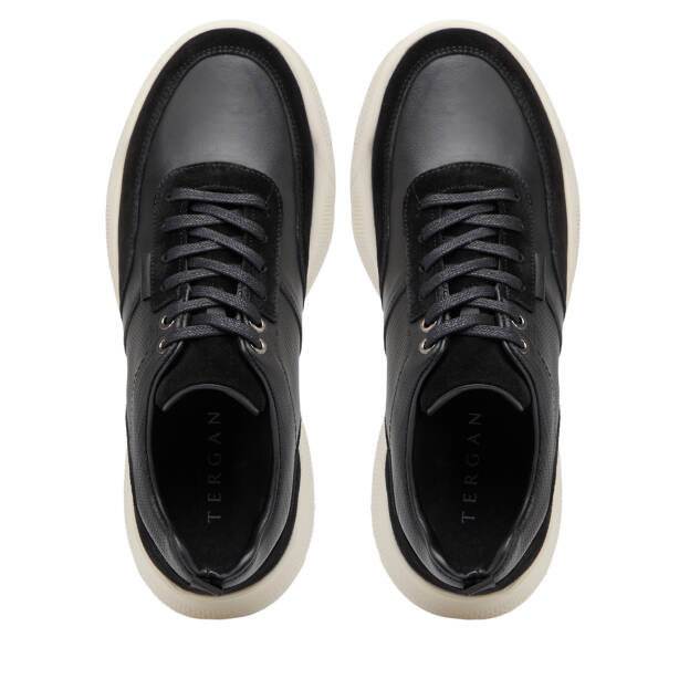 Siyah Hakiki Deri Erkek Sneaker - E26I1AY57585-W19 - 5