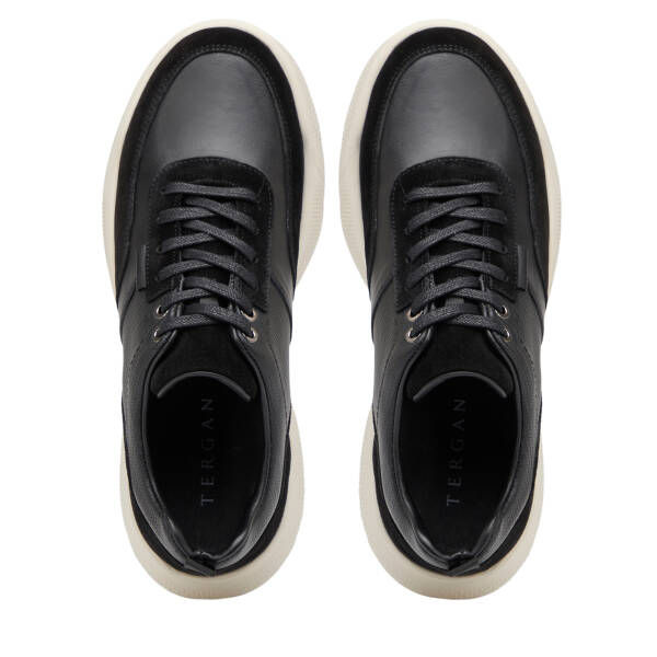 Siyah Hakiki Deri Erkek Sneaker - E26I1AY57585-W19 - 5