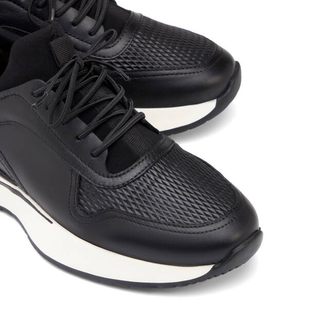Siyah Hakiki Deri Erkek Sneaker - E26I1AY57587-A23 - 3
