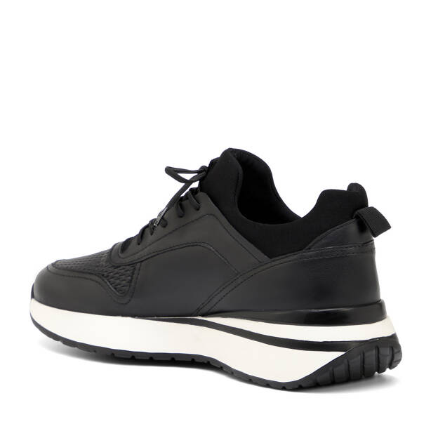 Siyah Hakiki Deri Erkek Sneaker - E26I1AY57587-A23 - 4