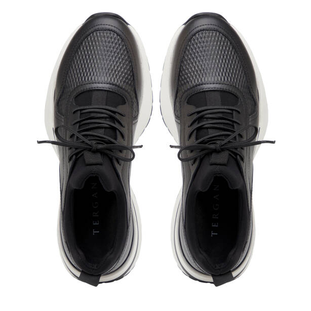 Siyah Hakiki Deri Erkek Sneaker - E26I1AY57587-A23 - 5