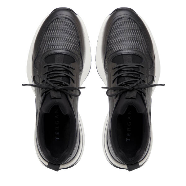 Siyah Hakiki Deri Erkek Sneaker - E26I1AY57587-A23 - 5