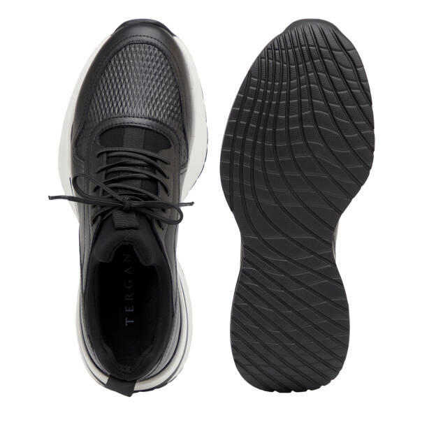 Siyah Hakiki Deri Erkek Sneaker - E26I1AY57587-A23 - 6