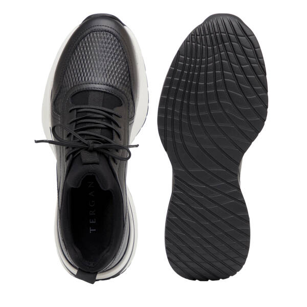 Siyah Hakiki Deri Erkek Sneaker - E26I1AY57587-A23 - 6