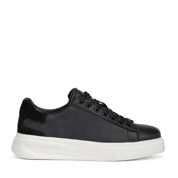 Siyah Hakiki Deri Erkek Sneaker - E26I1AY57592-A23 - 1