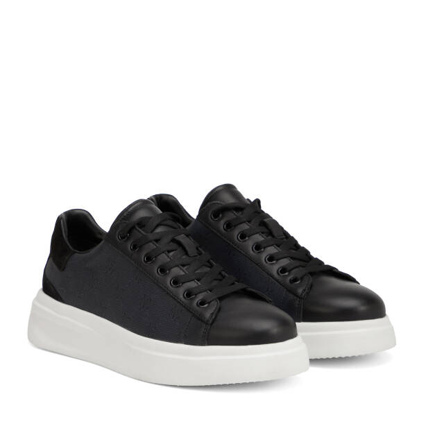 Siyah Hakiki Deri Erkek Sneaker - E26I1AY57592-A23 - 2