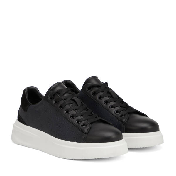 Siyah Hakiki Deri Erkek Sneaker - E26I1AY57592-A23 - 2