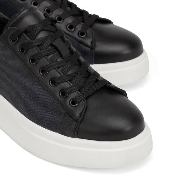 Siyah Hakiki Deri Erkek Sneaker - E26I1AY57592-A23 - 3