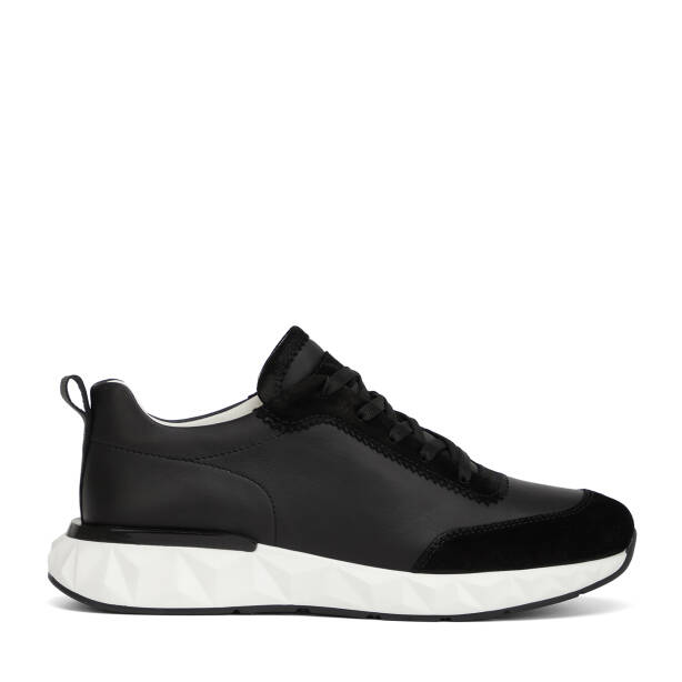 Siyah Hakiki Deri Erkek Sneaker - E26I1AY57593-W19 