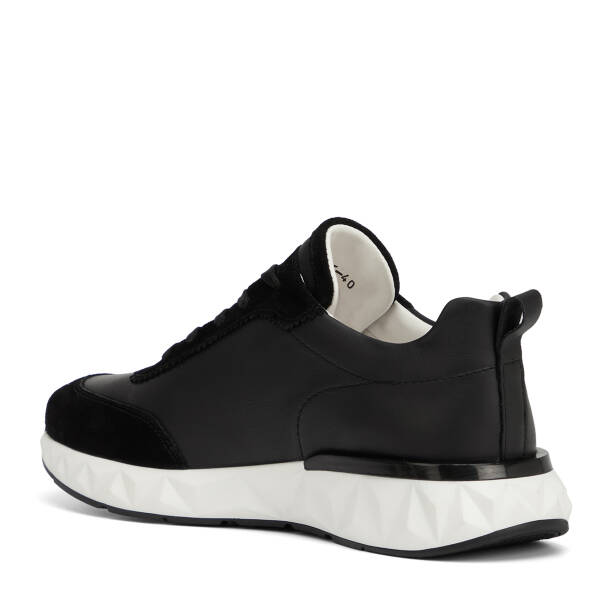 Siyah Hakiki Deri Erkek Sneaker - E26I1AY57593-W19 - 4