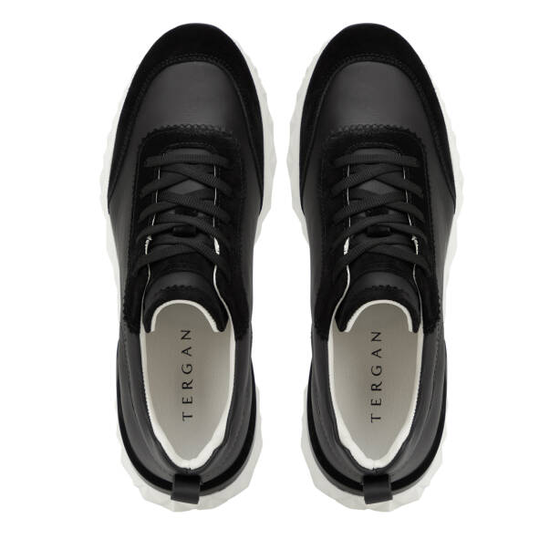 Siyah Hakiki Deri Erkek Sneaker - E26I1AY57593-W19 - 5