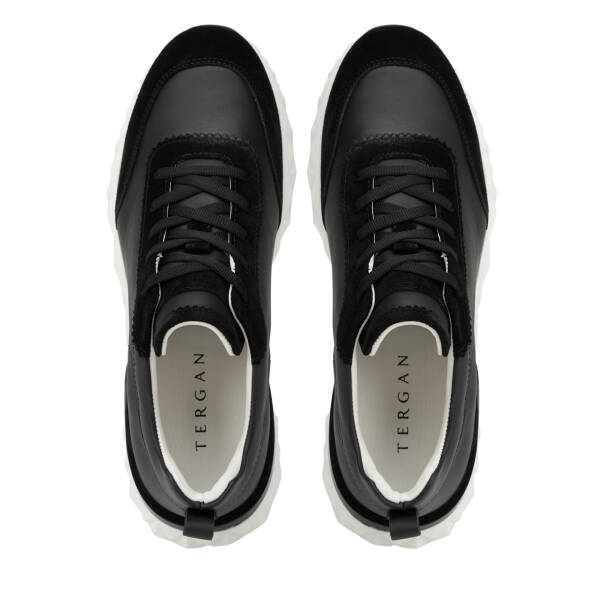 Siyah Hakiki Deri Erkek Sneaker - E26I1AY57593-W19 - 5