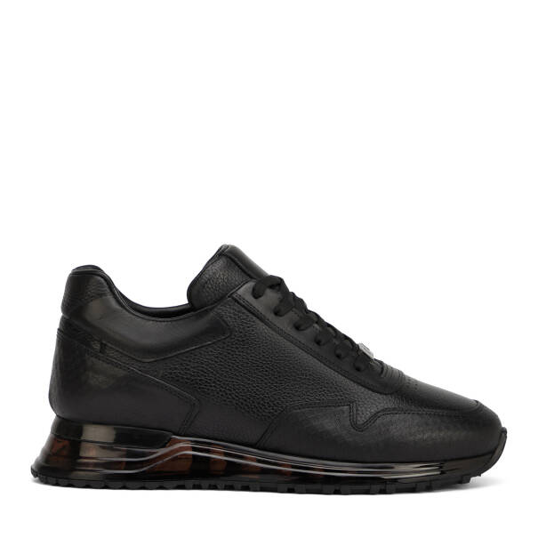 Siyah Hakiki Deri Erkek Sneaker - E26I1AY57597-A23 - 1