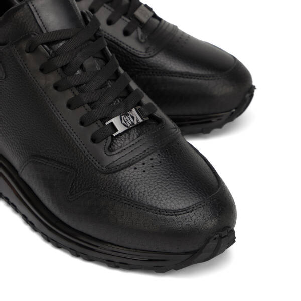 Siyah Hakiki Deri Erkek Sneaker - E26I1AY57597-A23 - 3