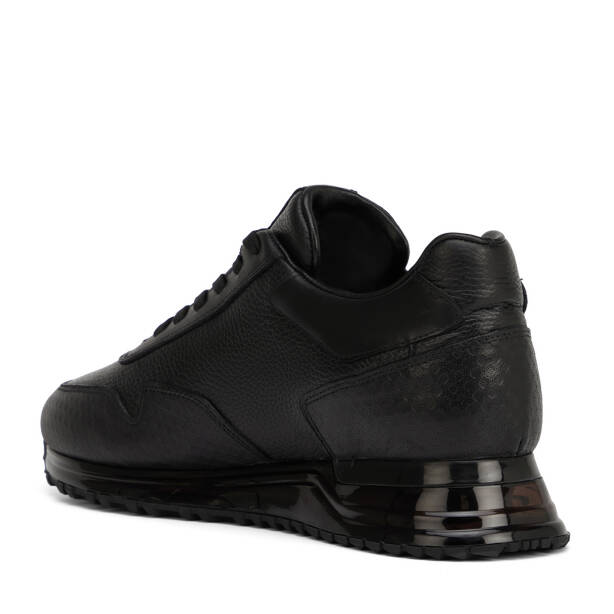 Siyah Hakiki Deri Erkek Sneaker - E26I1AY57597-A23 - 4